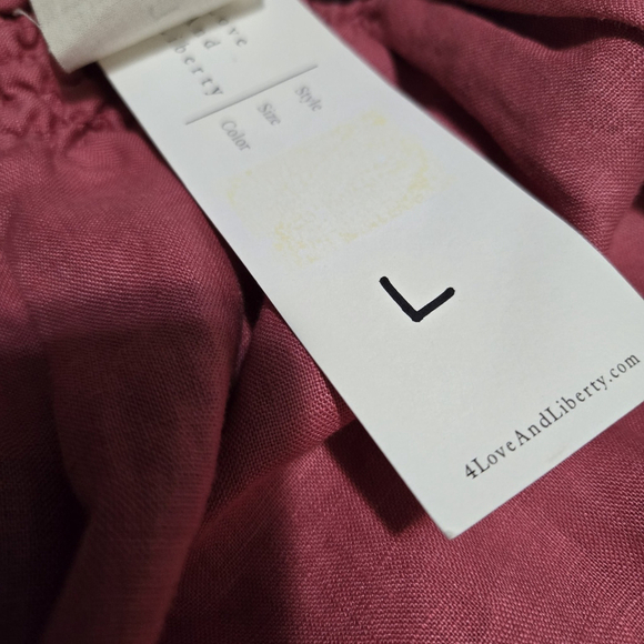 Johnny Was 4 Love & Liberty Linen Wide Leg Pants L NWT Pink Resort Beach Travel - Picture 5 of 10